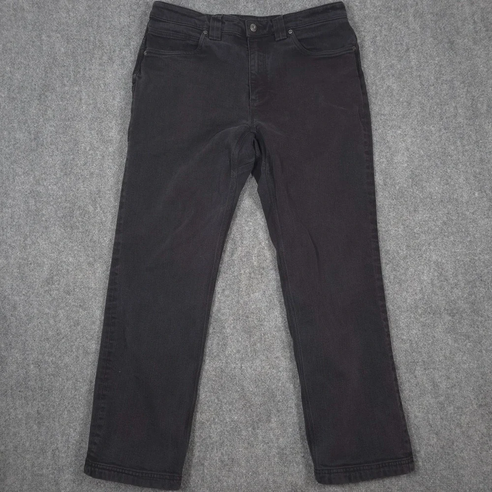 Duluth Trading Ballroom Double Flex Jeans Mens 34x29* Black Relaxed Fit READ
